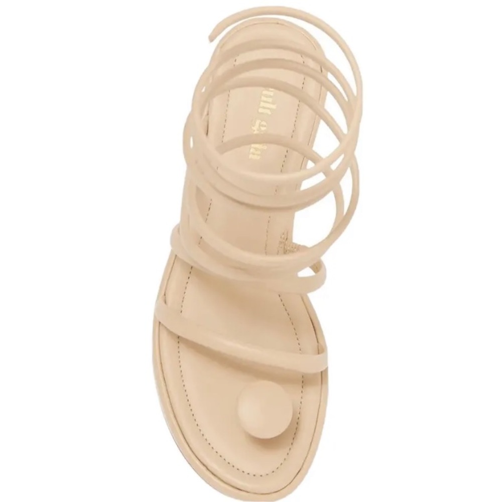 NIB Cult Gaia Alba Sand Leather Coil Wrap Platform Wedge Sandals Pumps 36 6 $498
